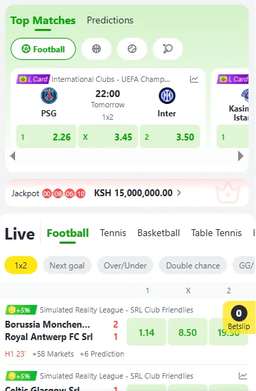 Bangbet betting markets on mobile