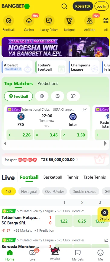Bangbet Mobile App on Android phone